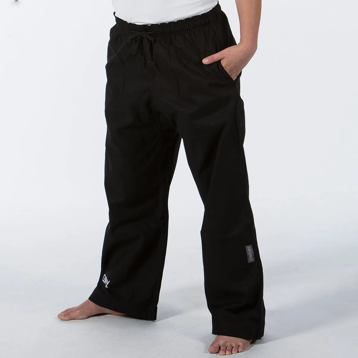 10 oz. Middleweight Brushed Cotton Elastic Waist Pants - Black