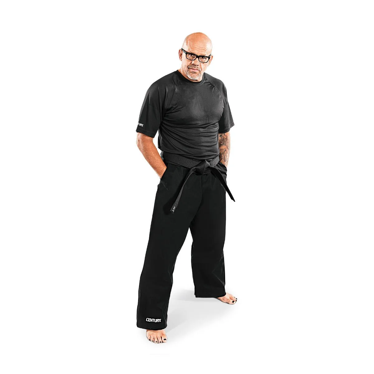 10 oz. Middleweight Brushed Cotton Elastic Waist Pants - Black