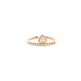 14k Trillion & Pavé Diamond Thick Band Ring