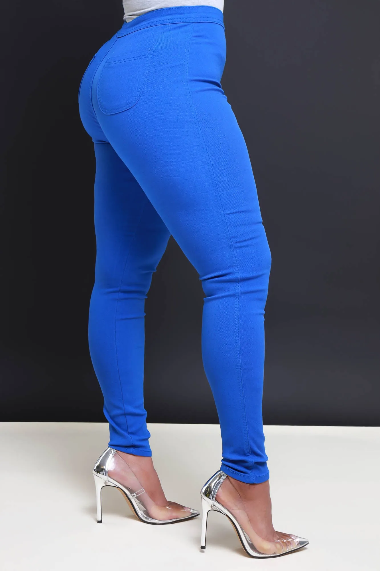 $15.99 Super Swank High Waist Stretchy Jeans - Royal Blue