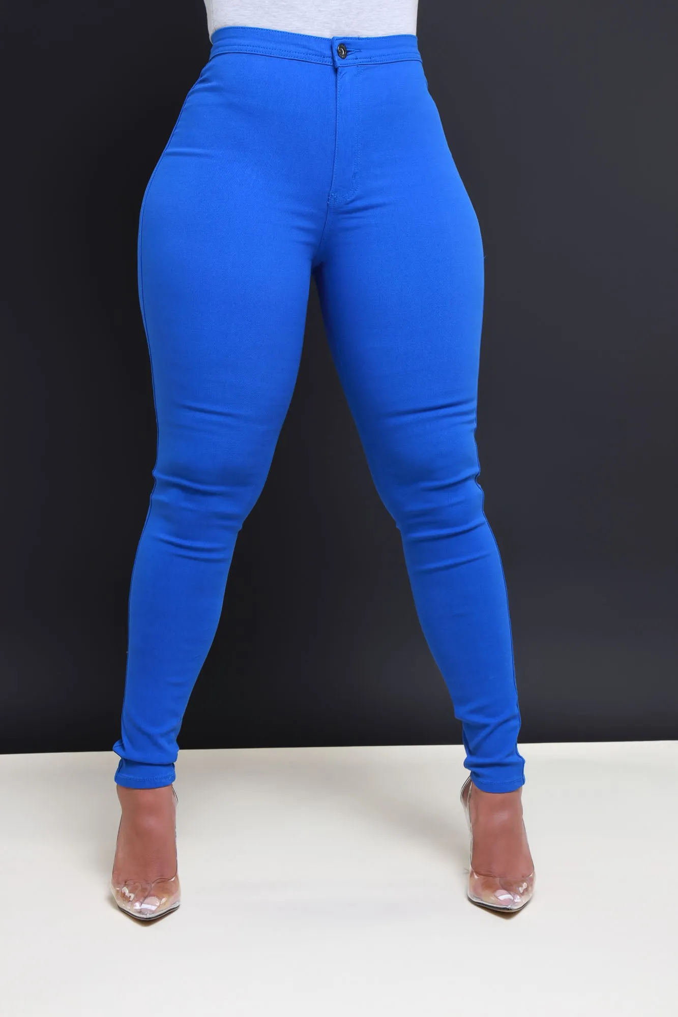 $15.99 Super Swank High Waist Stretchy Jeans - Royal Blue