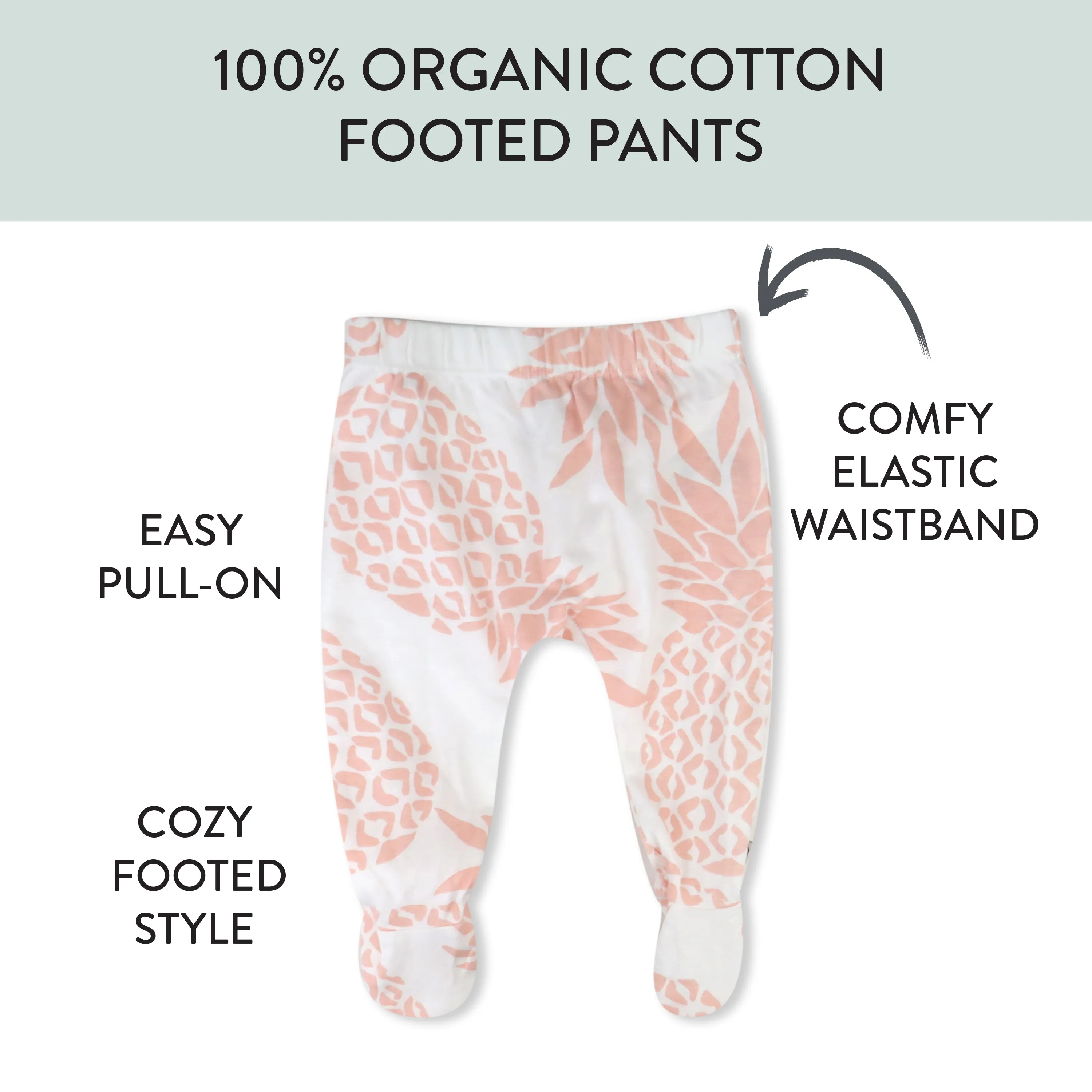 3-Pack Organic Cotton Footed Pants