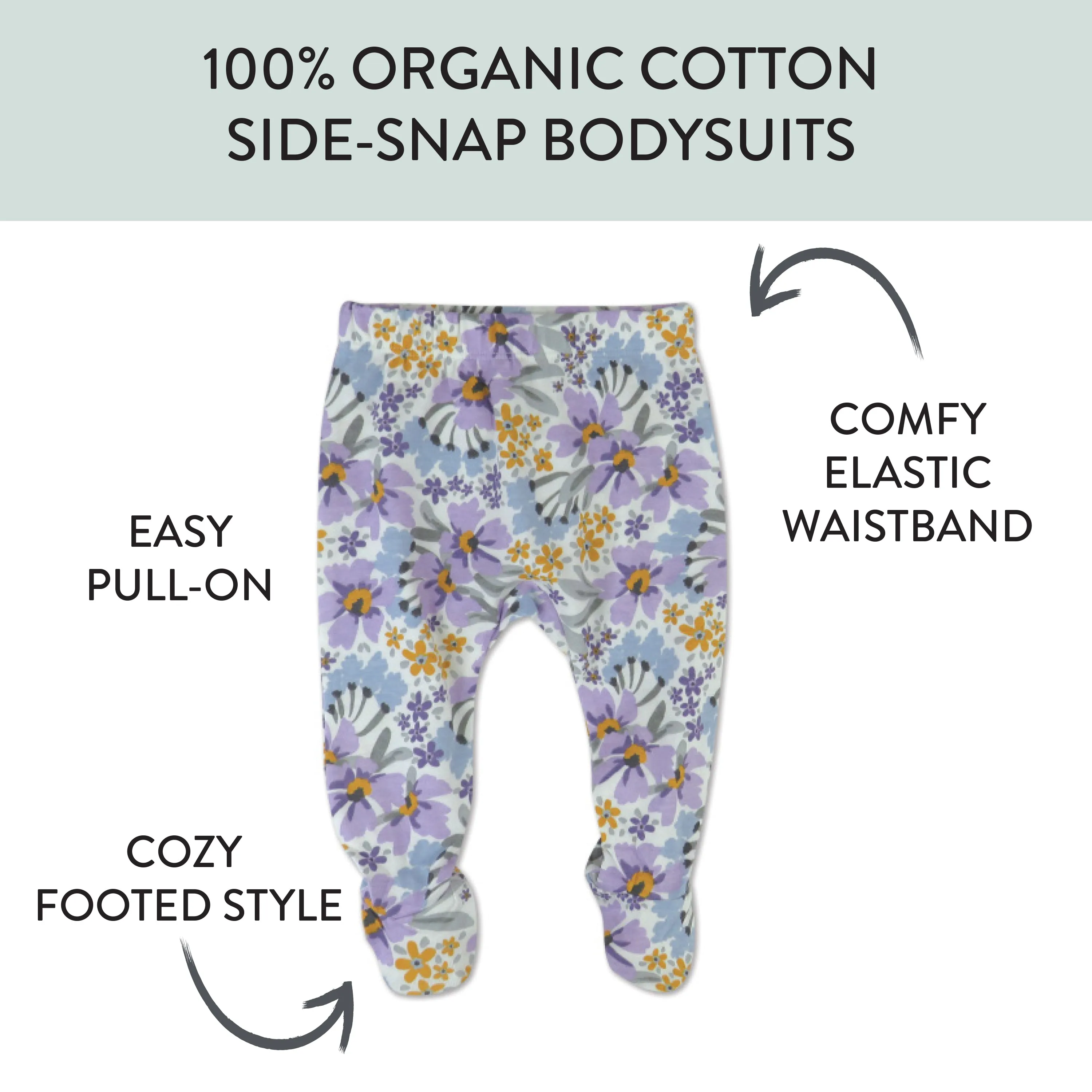 3-Pack Organic Cotton Footed Pants