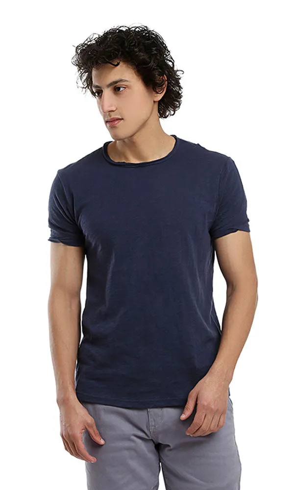 39373 Solid Short Sleeves T-shirt - Navy Blue