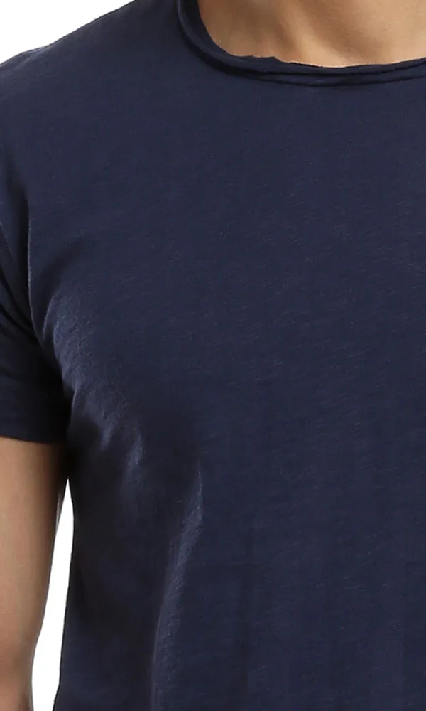 39373 Solid Short Sleeves T-shirt - Navy Blue