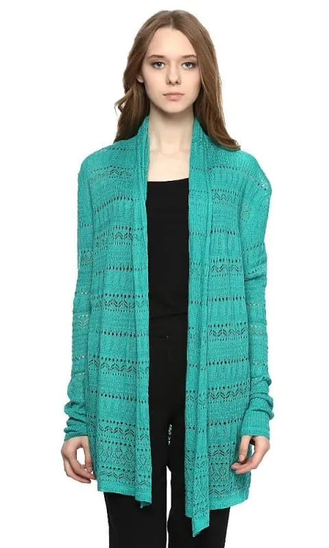 39719 Knitted Cardigan - Green