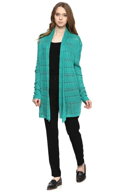 39719 Knitted Cardigan - Green