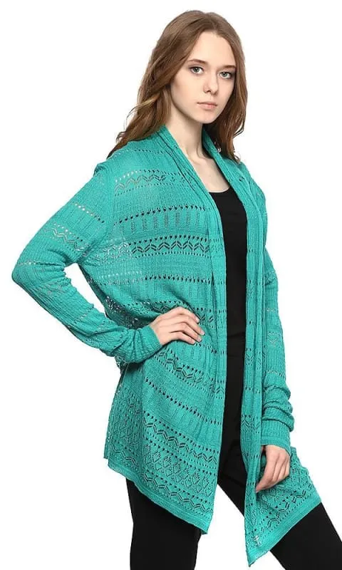 39719 Knitted Cardigan - Green