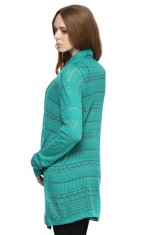 39719 Knitted Cardigan - Green