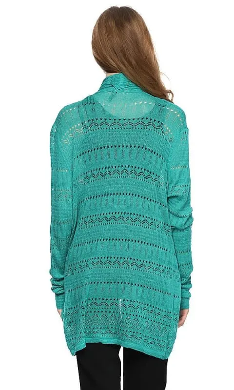 39719 Knitted Cardigan - Green