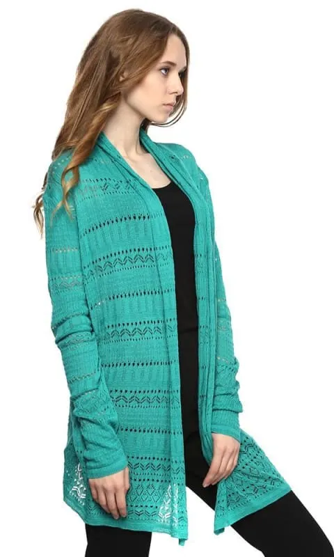 39719 Knitted Cardigan - Green