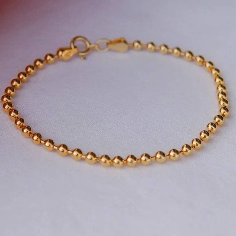 3mm Thick Bead Ball Chain Bracelet