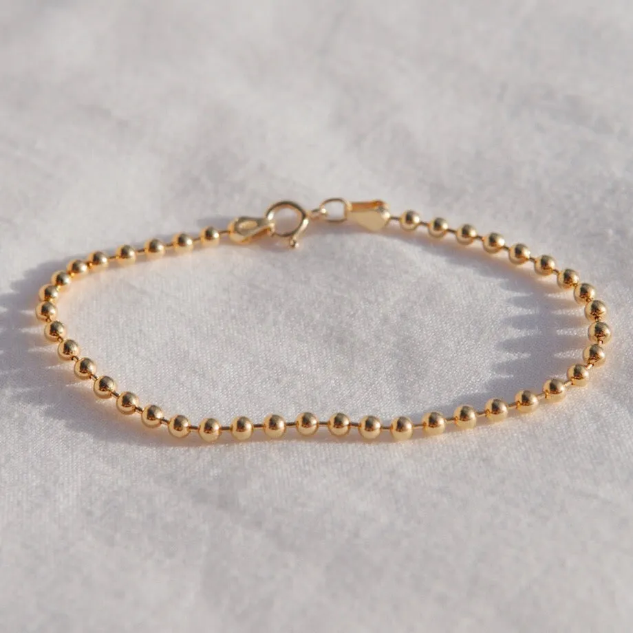 3mm Thick Bead Ball Chain Bracelet