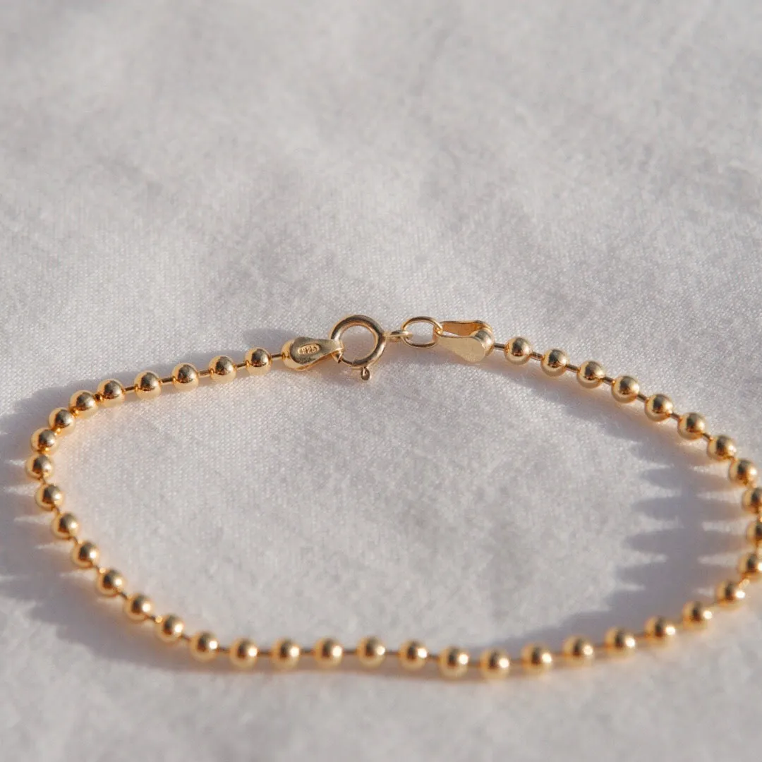 3mm Thick Bead Ball Chain Bracelet