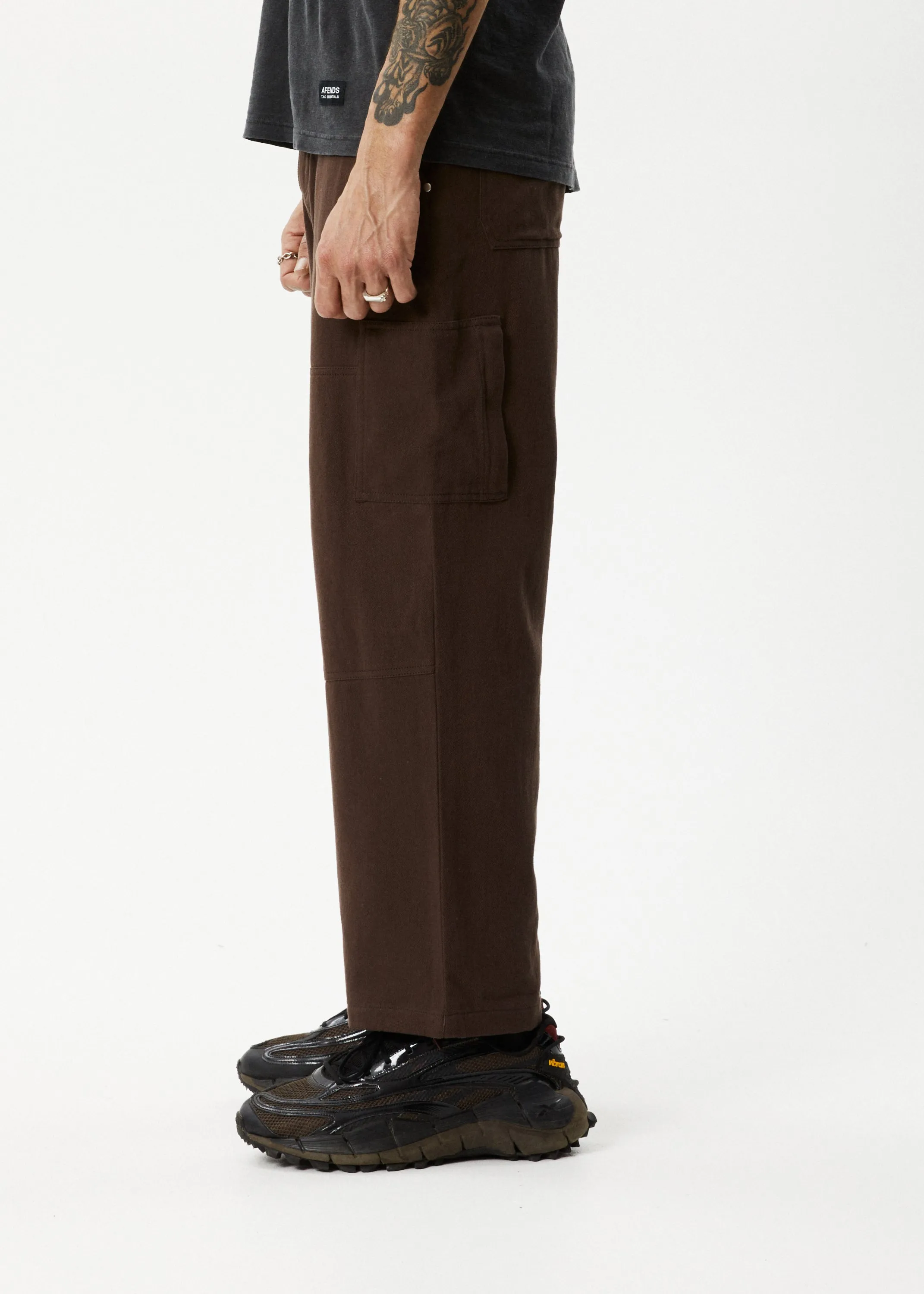 AFENDS Mens Richmond - Carpenter Pants - Coffee