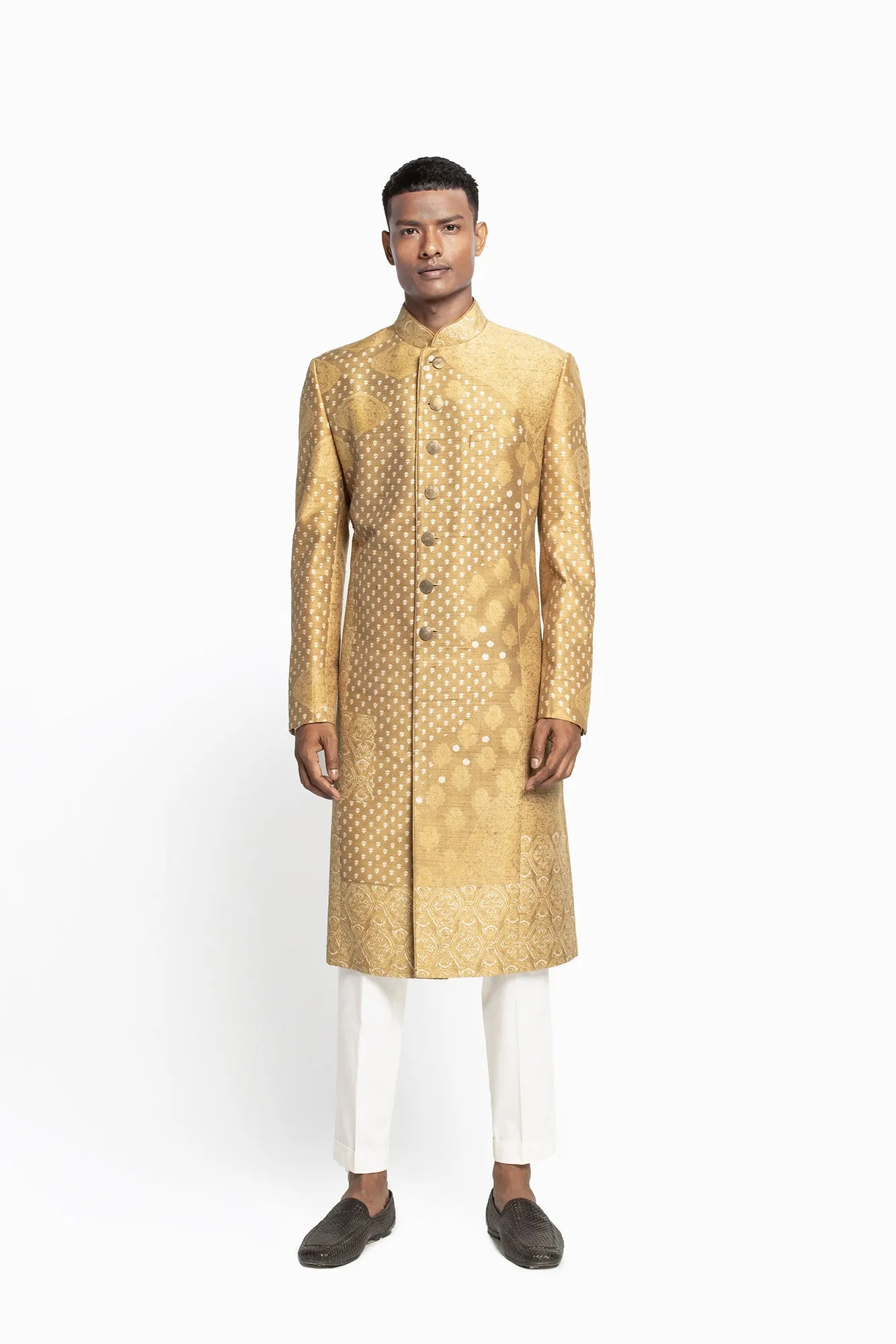 Ajrakh Sherwani Set