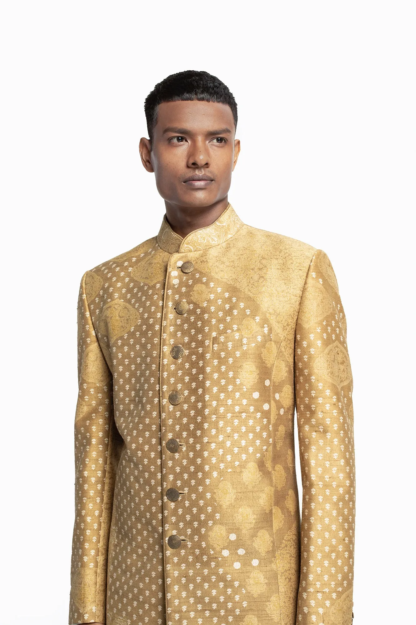 Ajrakh Sherwani Set