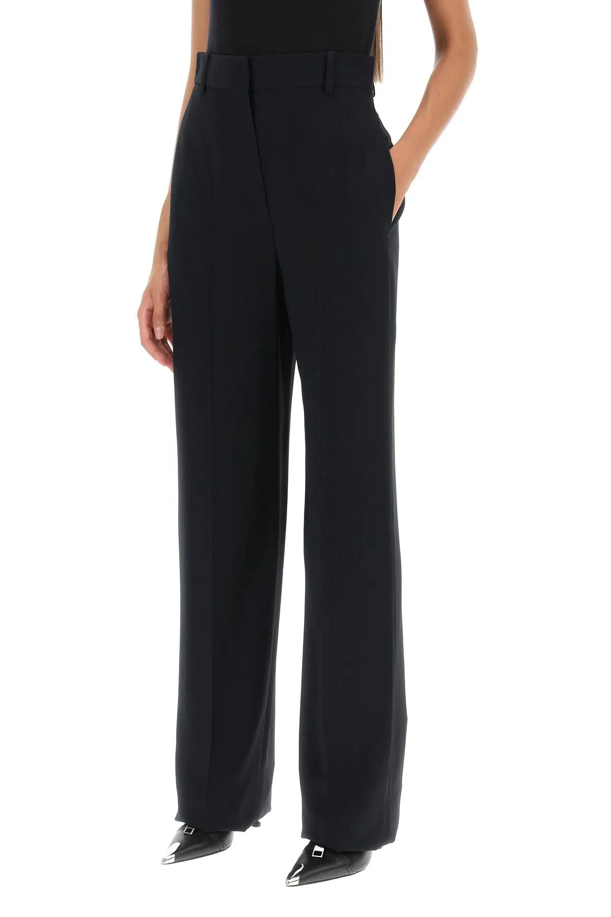 Alexander Mcqueen Fluid Crepe Trousers (Size - 42)