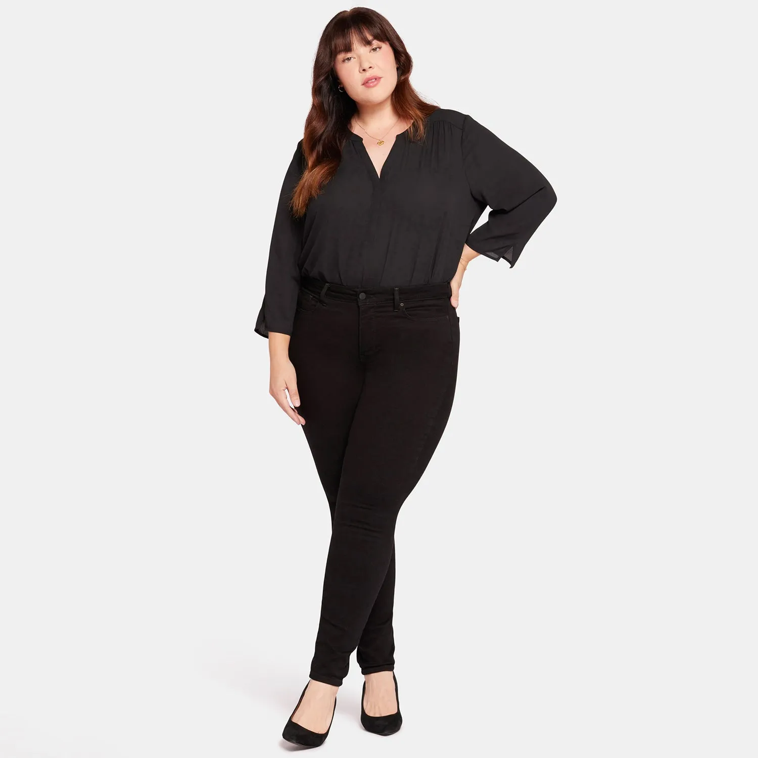 Ami Skinny Jeans In Plus Size - Black