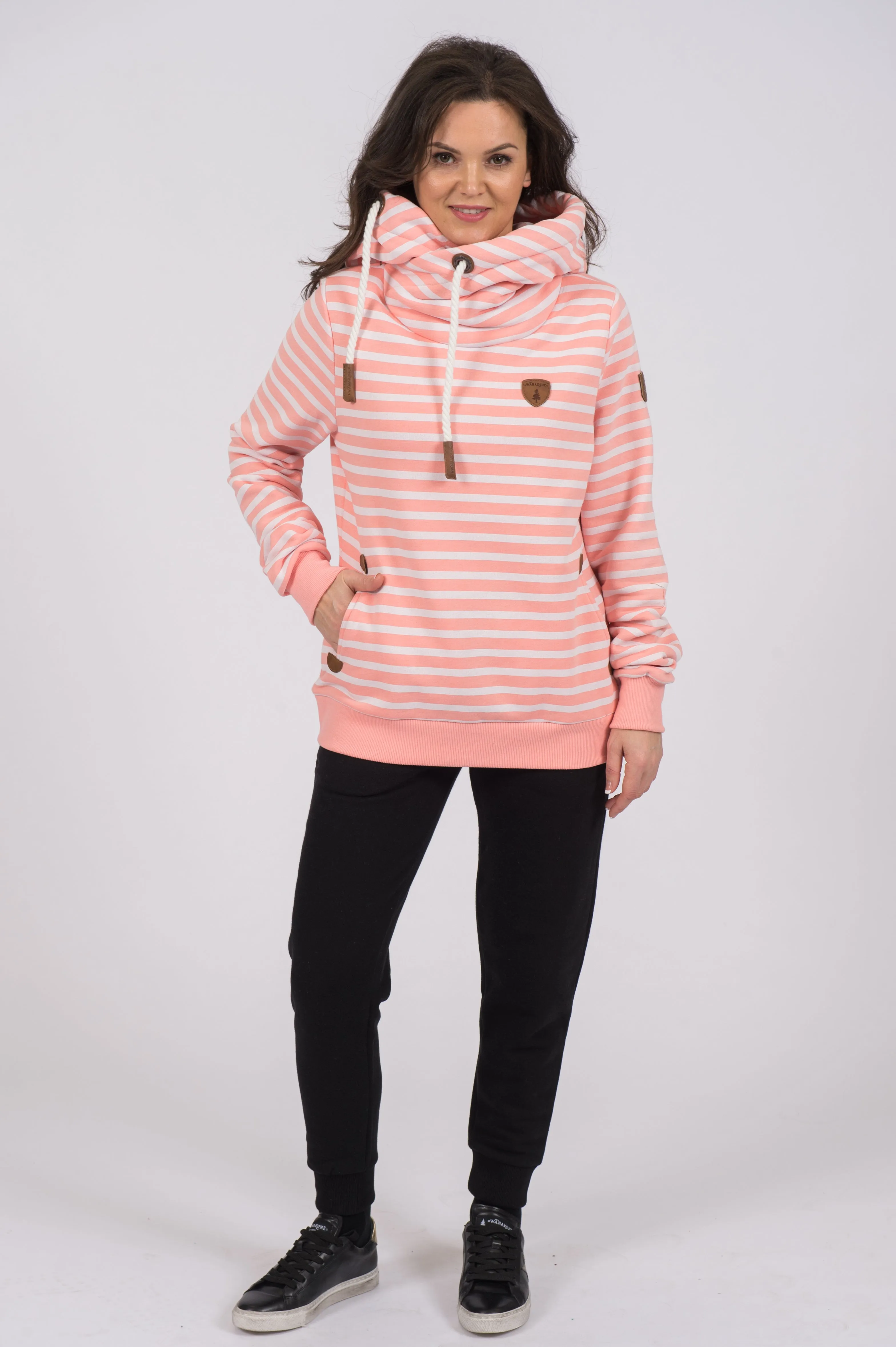 Artemis Print Peach Stripe Hoodie