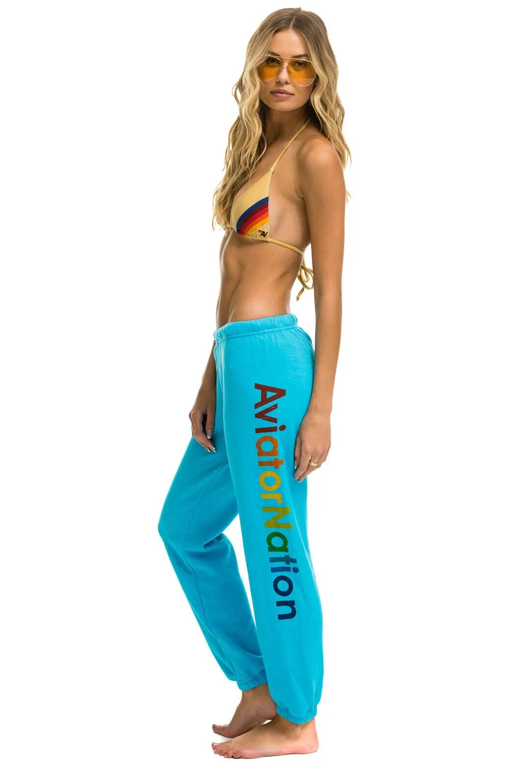 AVIATOR NATION ASPEN SWEATPANTS - NEON BLUE