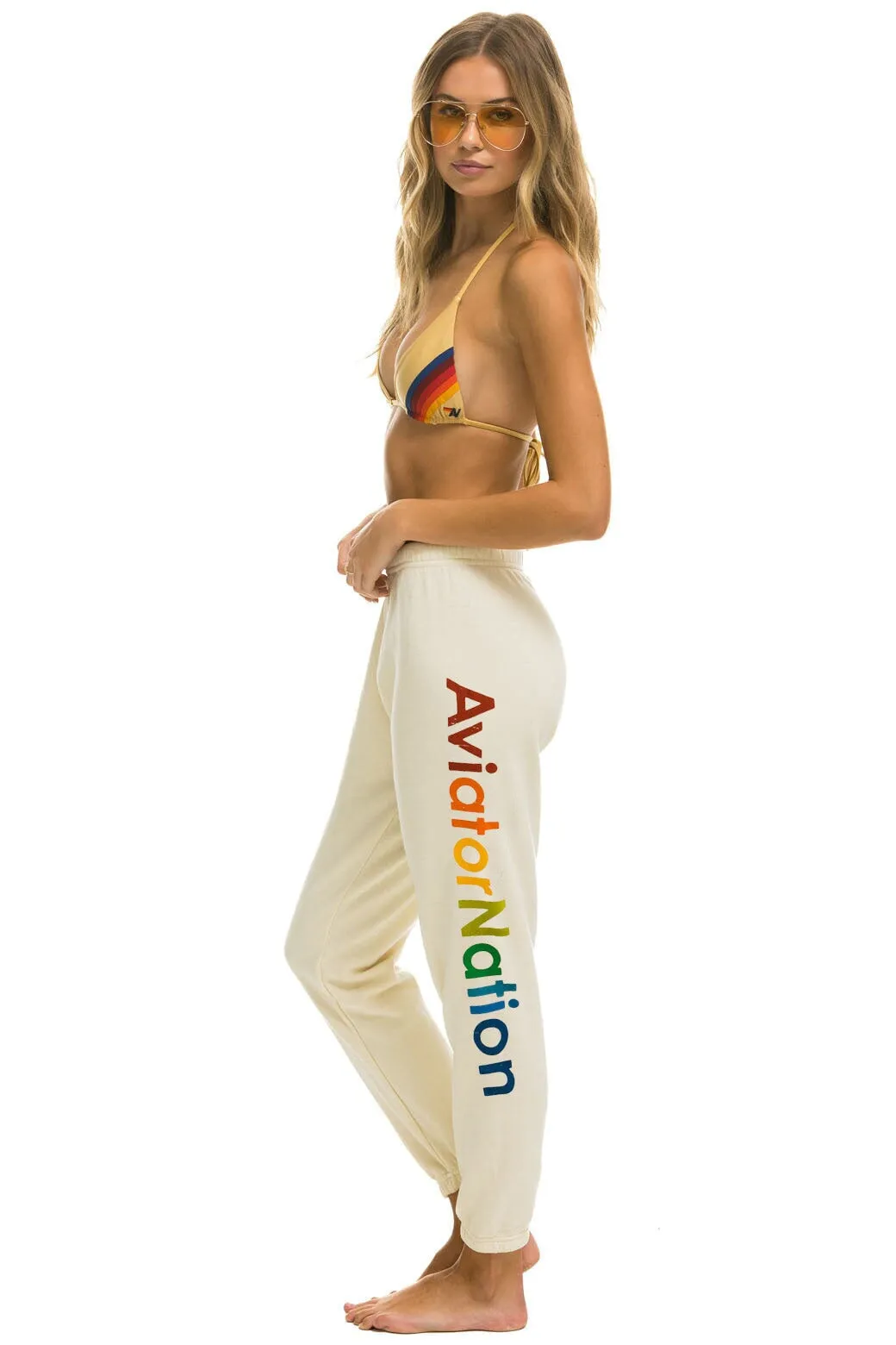 AVIATOR NATION HAMPTONS SWEATPANTS - VINTAGE WHITE