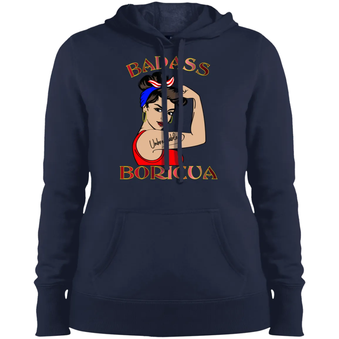 Badass Unbreakable Boricua (XS-4XL) Ladies' Pullover Hoodie