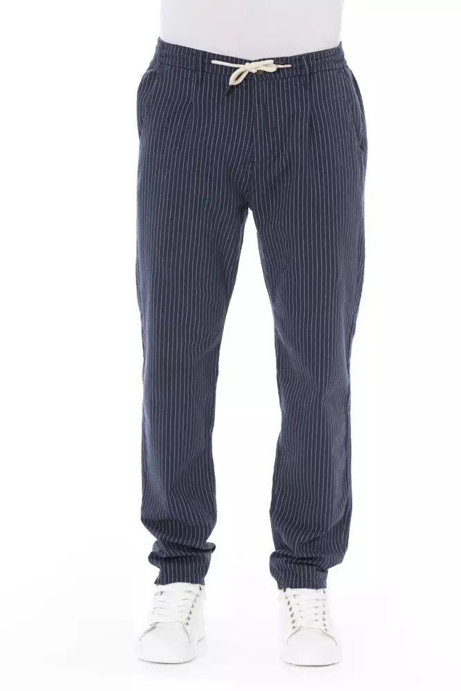 Baldinini Trend Blue Cotton Men Chino Pants