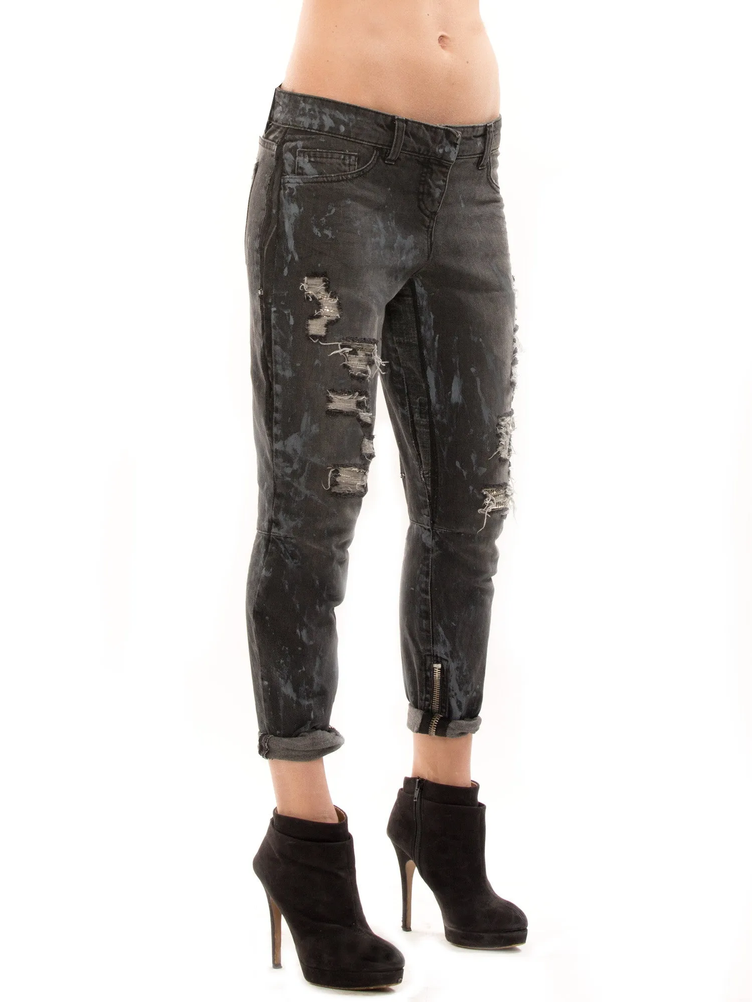 Balmain Distressed Biker Jeans