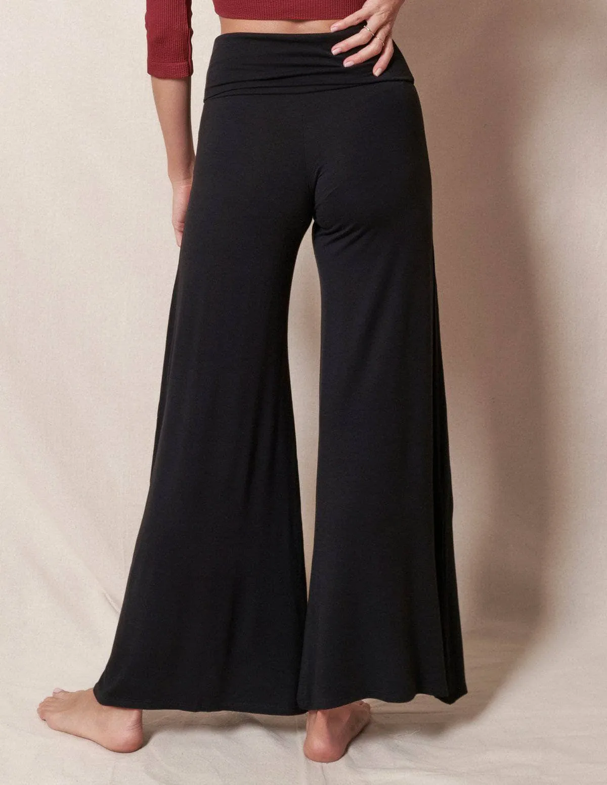 Bamboo Flare Pants - Black