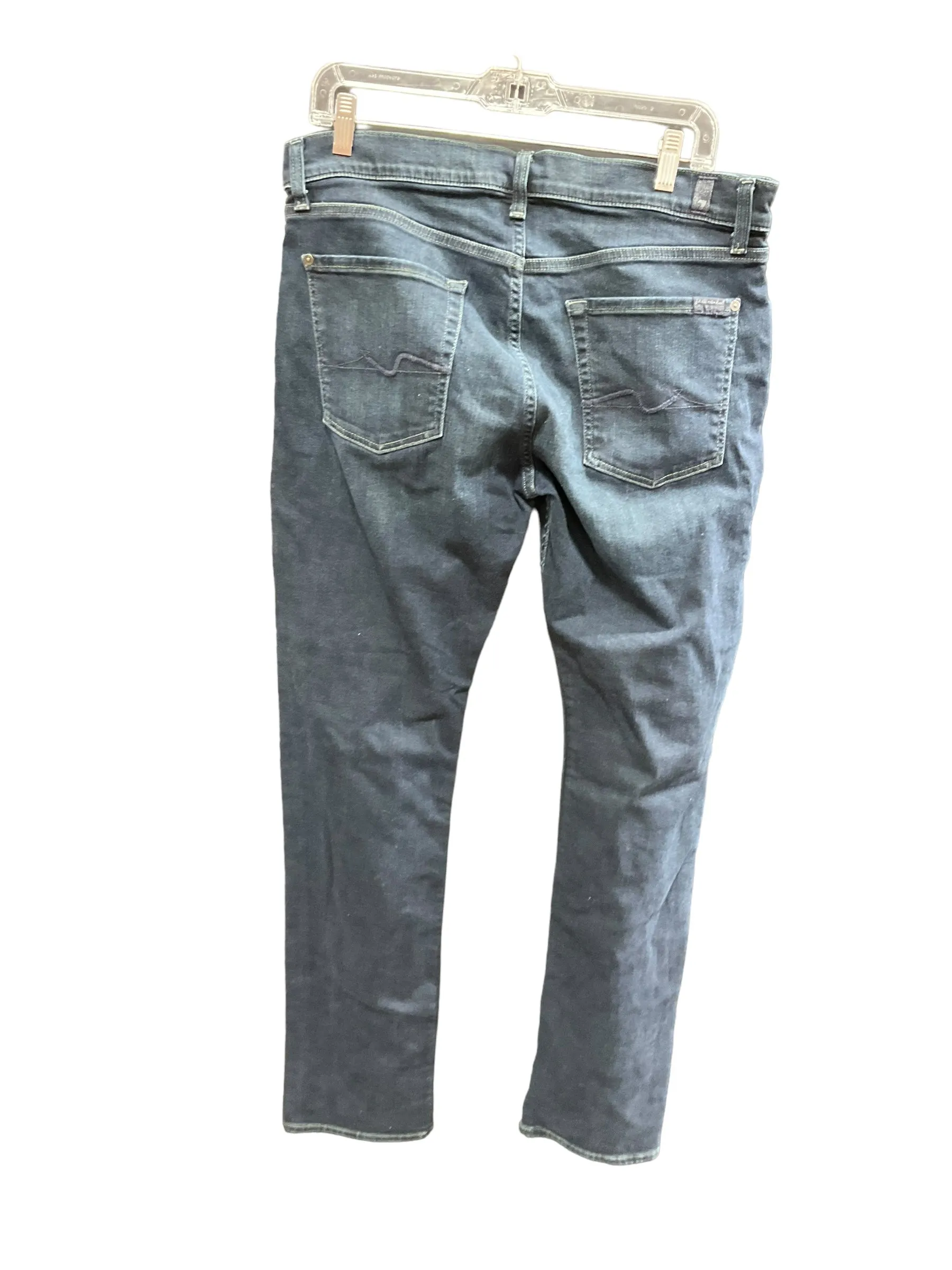 Blue Denim Jeans Straight 7 For All Mankind, Size 12