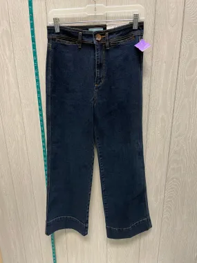 Blue Denim Jeans Wide Leg Loft, Size 0