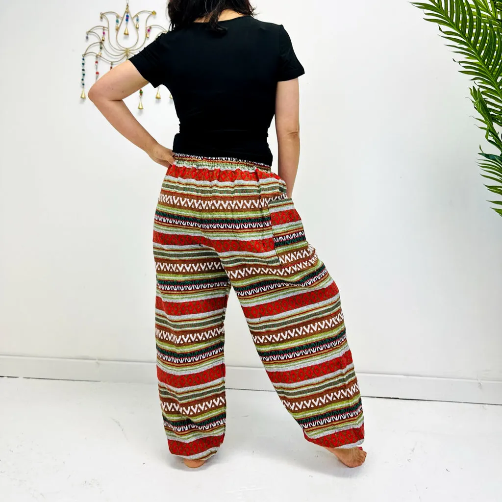 Boho Cotton Unisex Handwoven Pants with Pockets