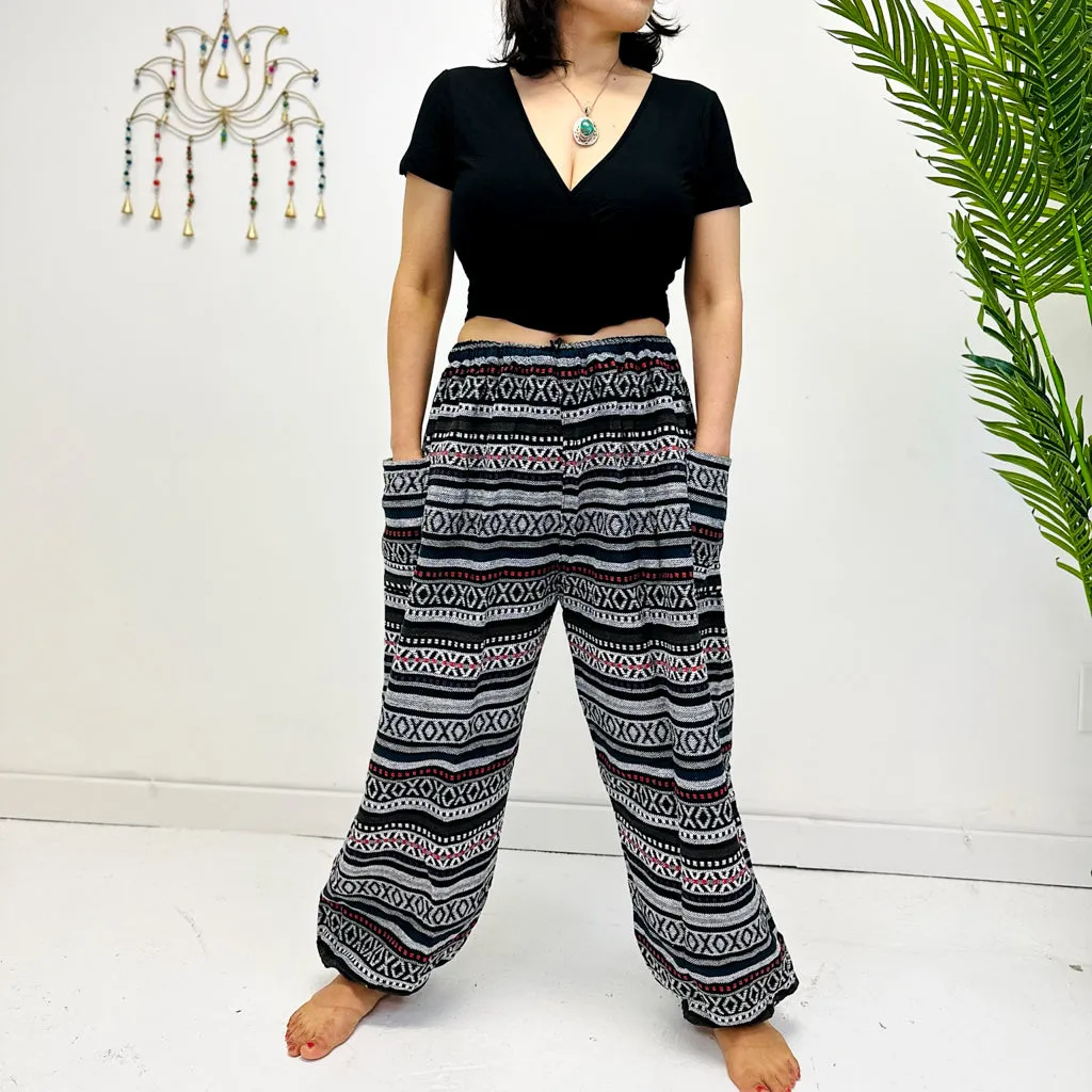 Boho Cotton Unisex Handwoven Pants with Pockets