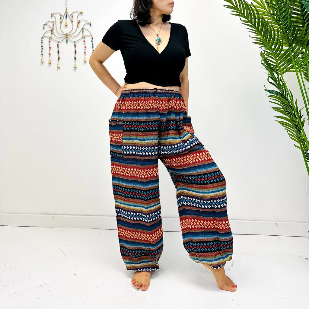 Boho Cotton Unisex Handwoven Pants with Pockets