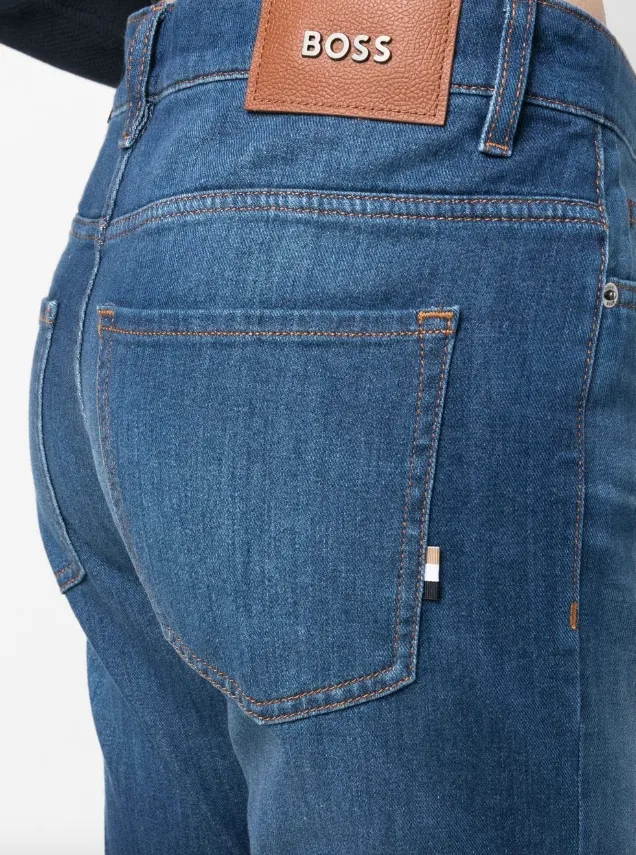 BOSS slim-fit jeans in super-soft blue Italian denim