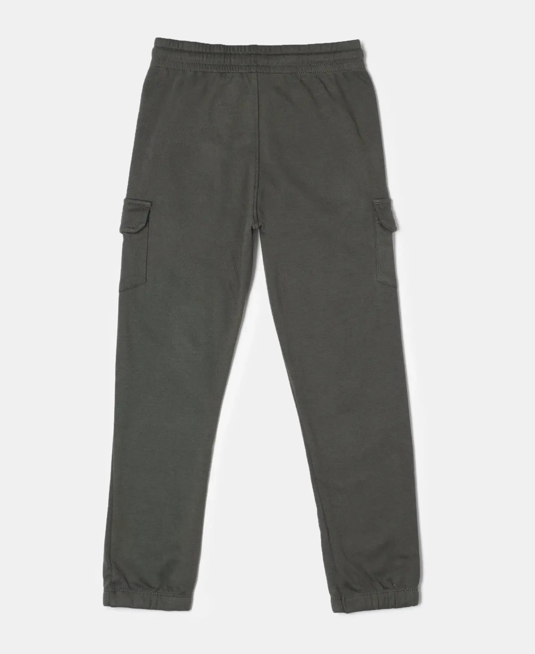 Boy's Super Combed Cotton Rich Cargo Pants with Cuffed Hem - Deep Olive