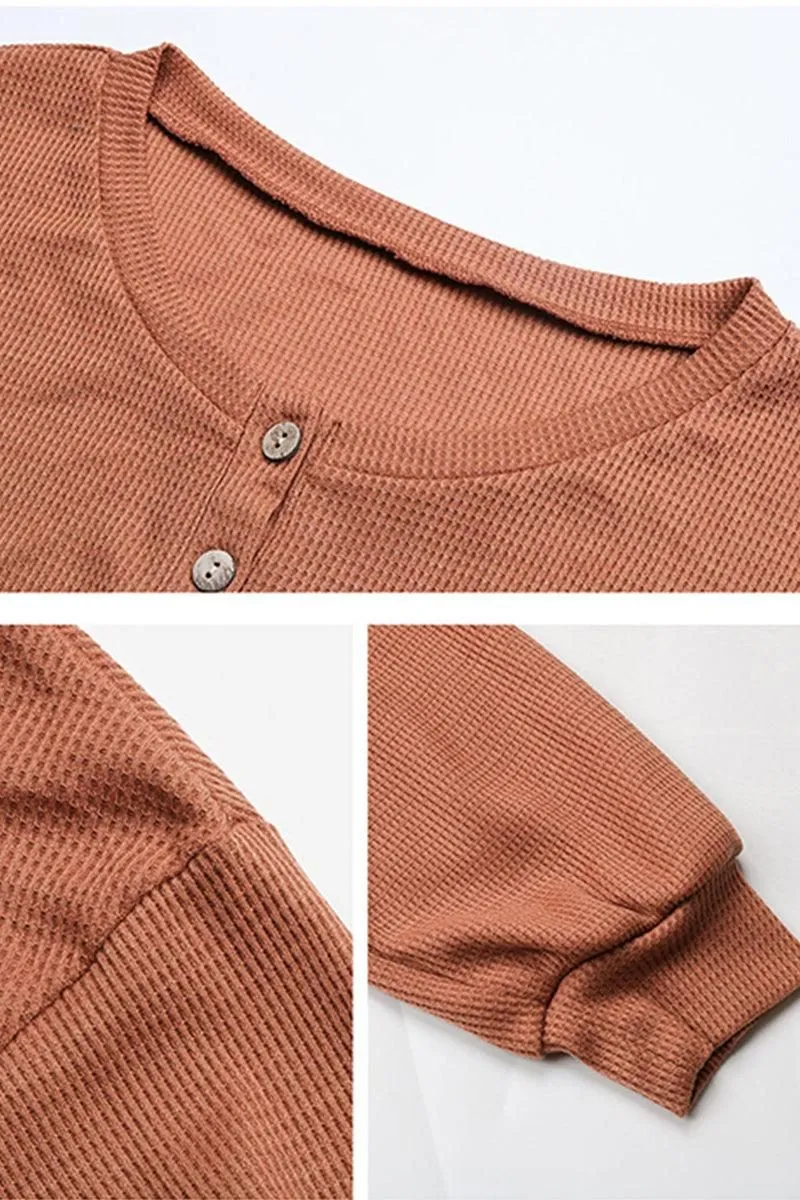 BUTTON DETAIL LOOSE FIT CASUAL TOP