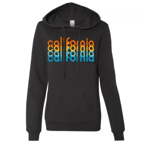 California Rainbow Stack Ladies Lightweight Fitted Hoodie