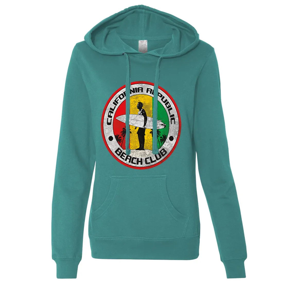 California Republic Beach Club Ladies Lightweight Fitted Hoodie