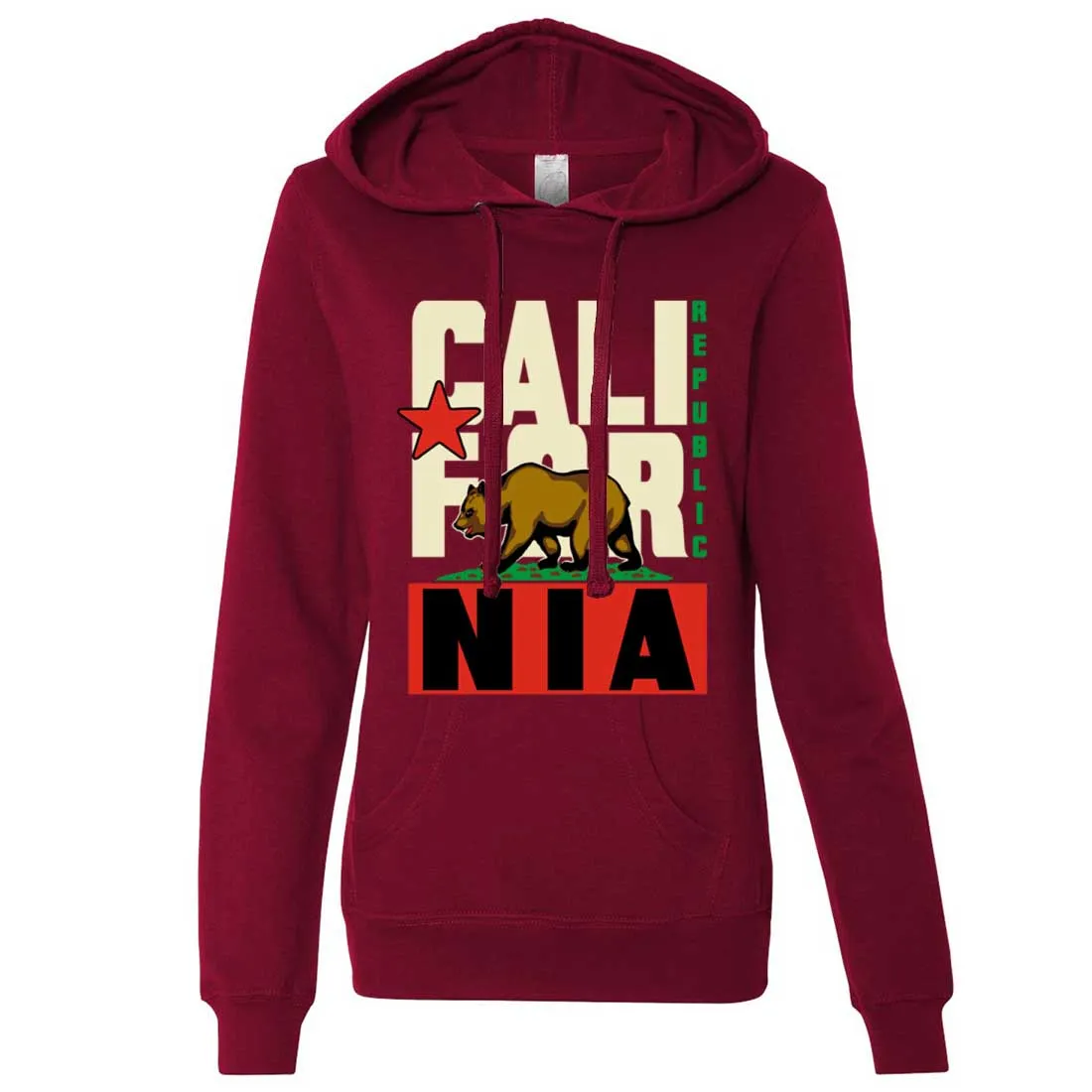 California Republic Original Retro Bold Ladies Lt./Wt. Hoodie