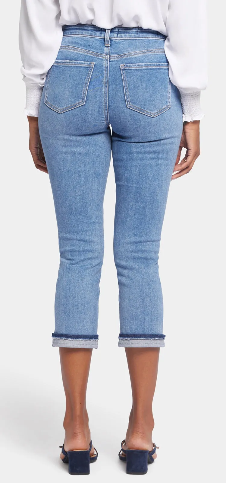 Chloe Capri Cuff Jeans Mediumblauw Premium Denim | Crescent Shore