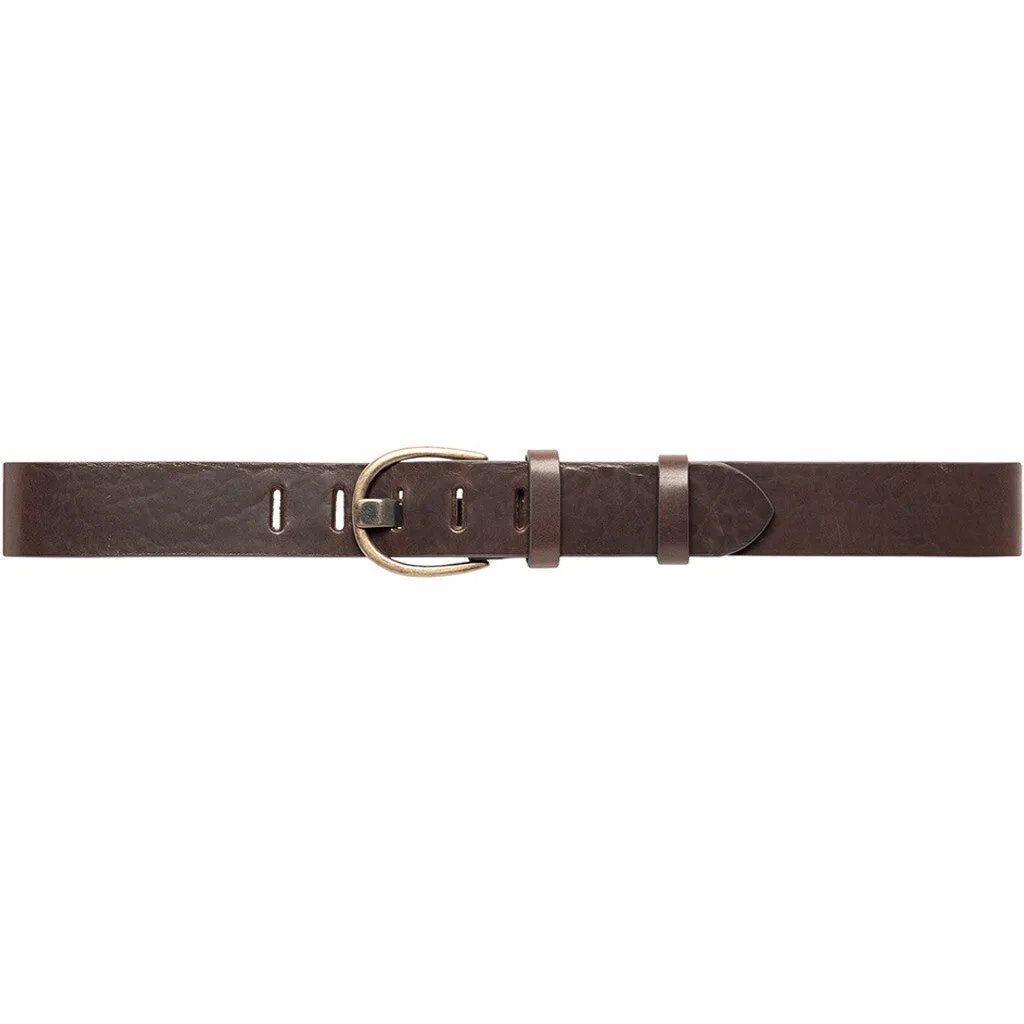 Classic jeans belt in delicious leather quality / 15862 - Dark brown