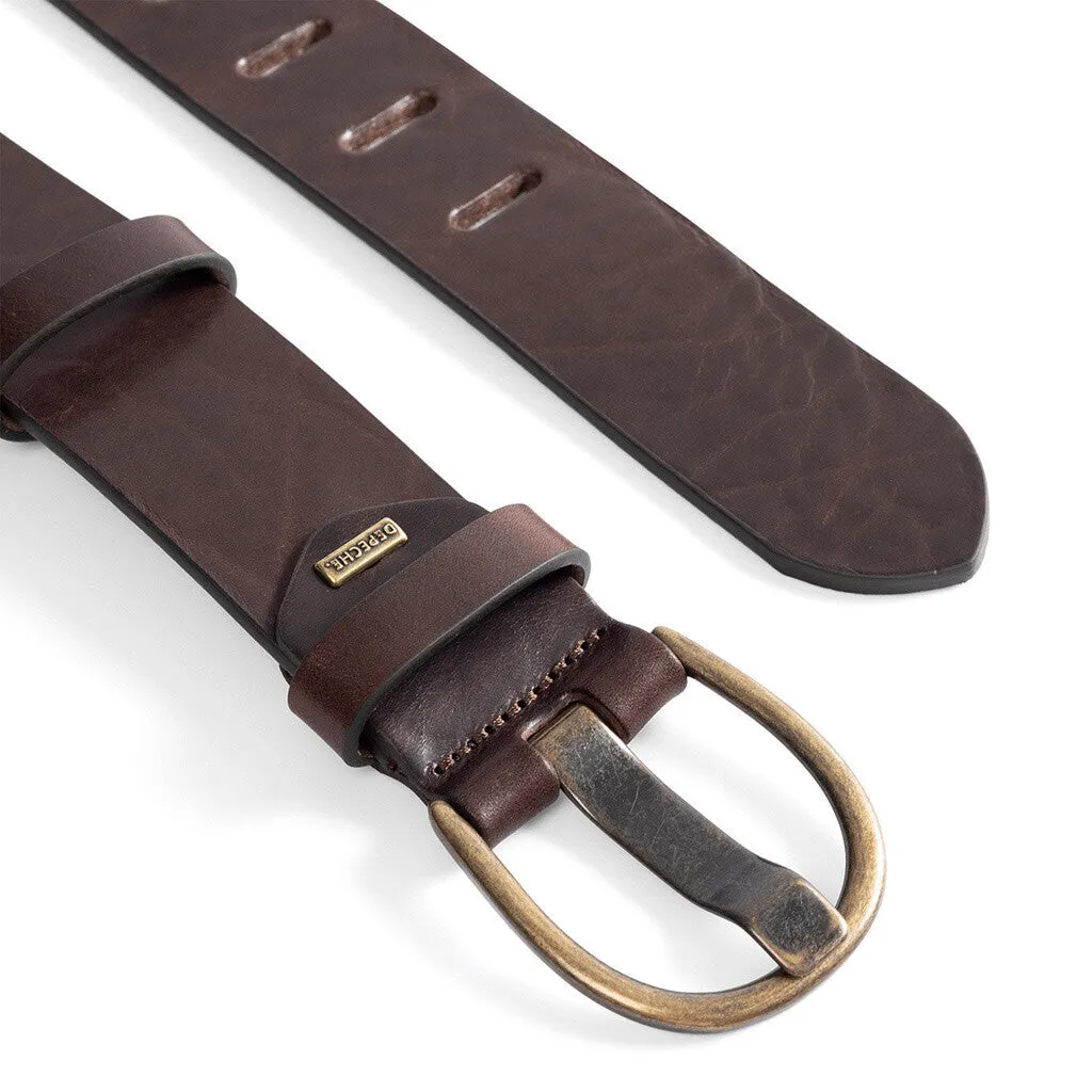 Classic jeans belt in delicious leather quality / 15862 - Dark brown