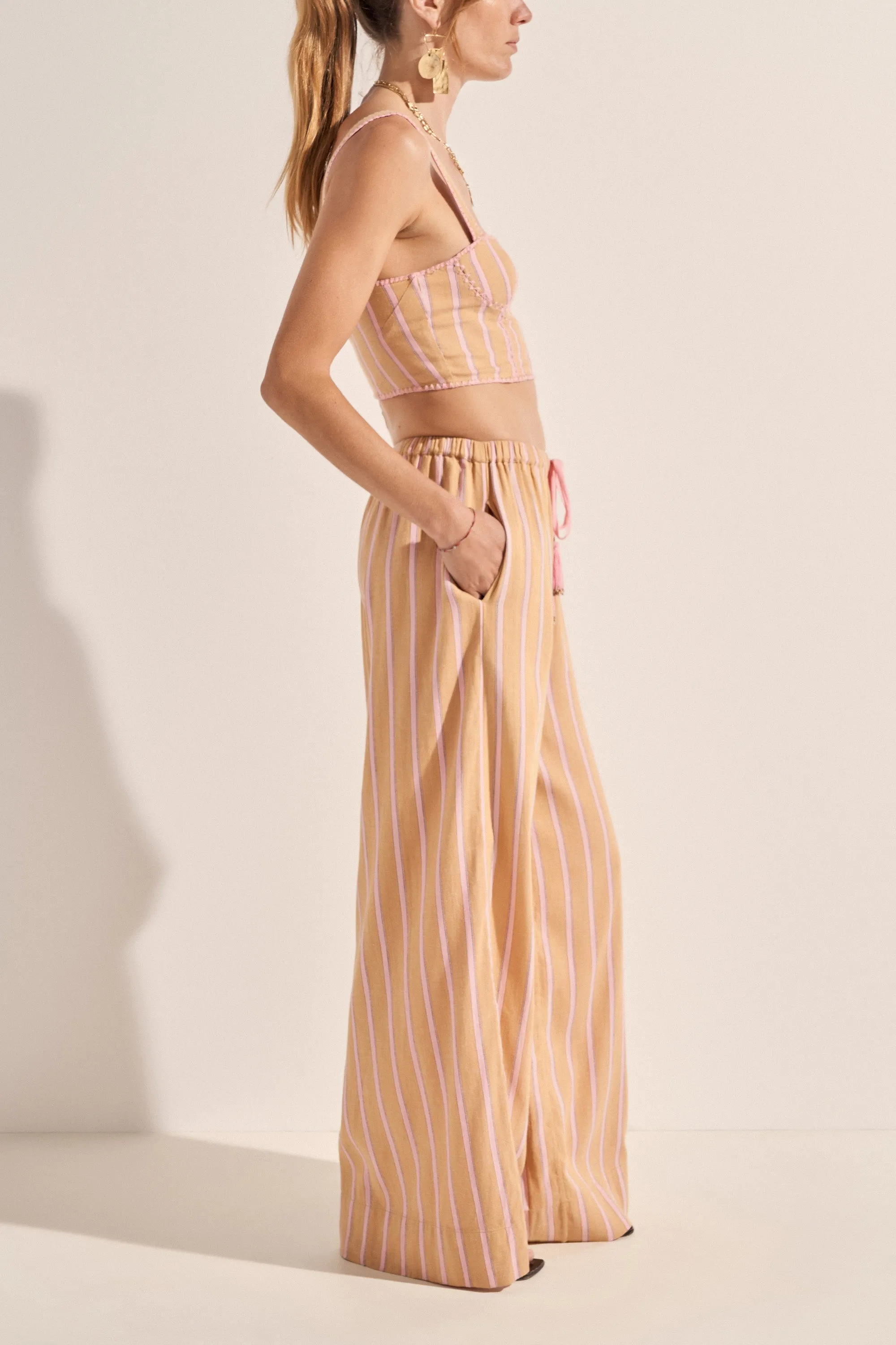 Clio Camel Stripe Pants