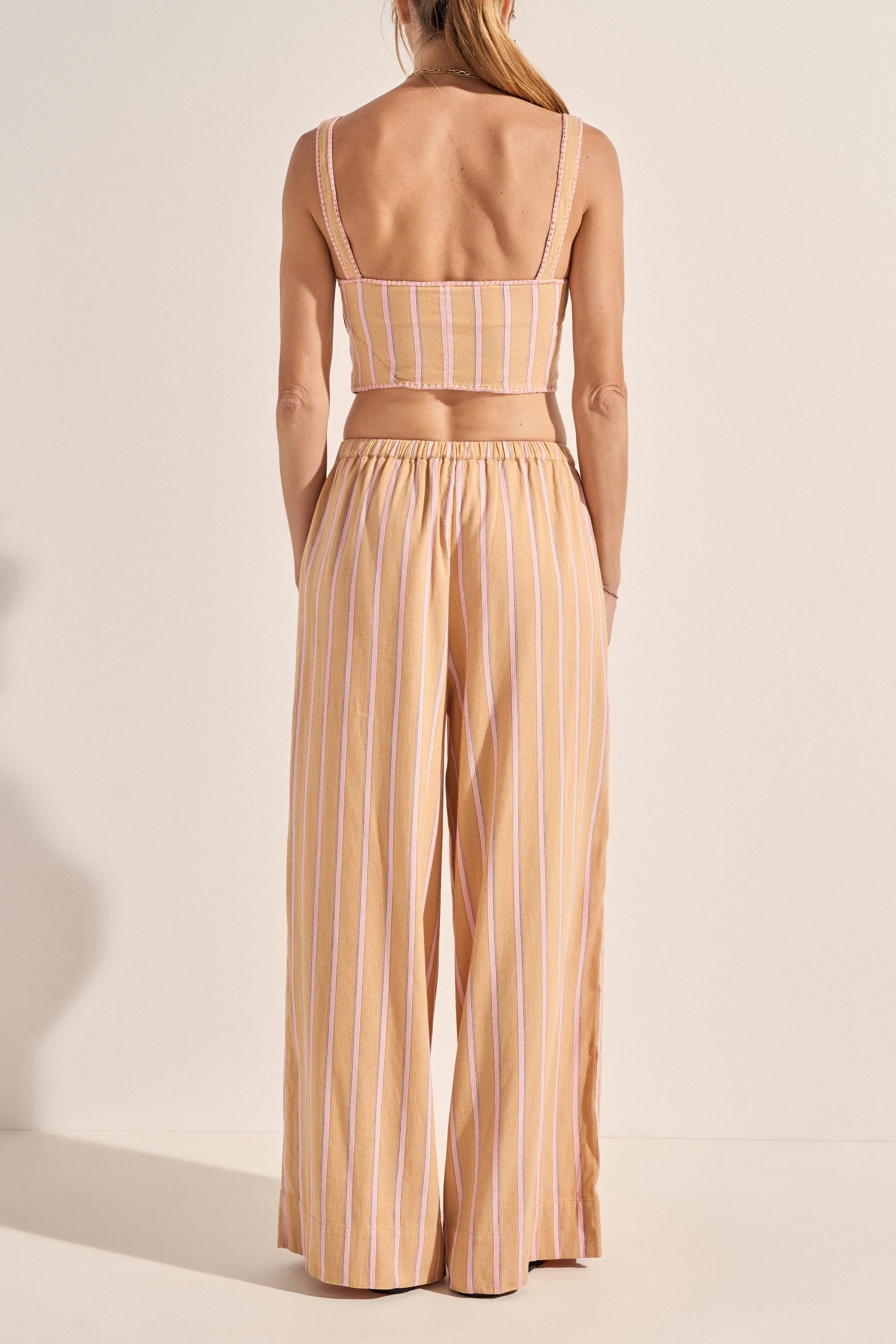 Clio Camel Stripe Pants