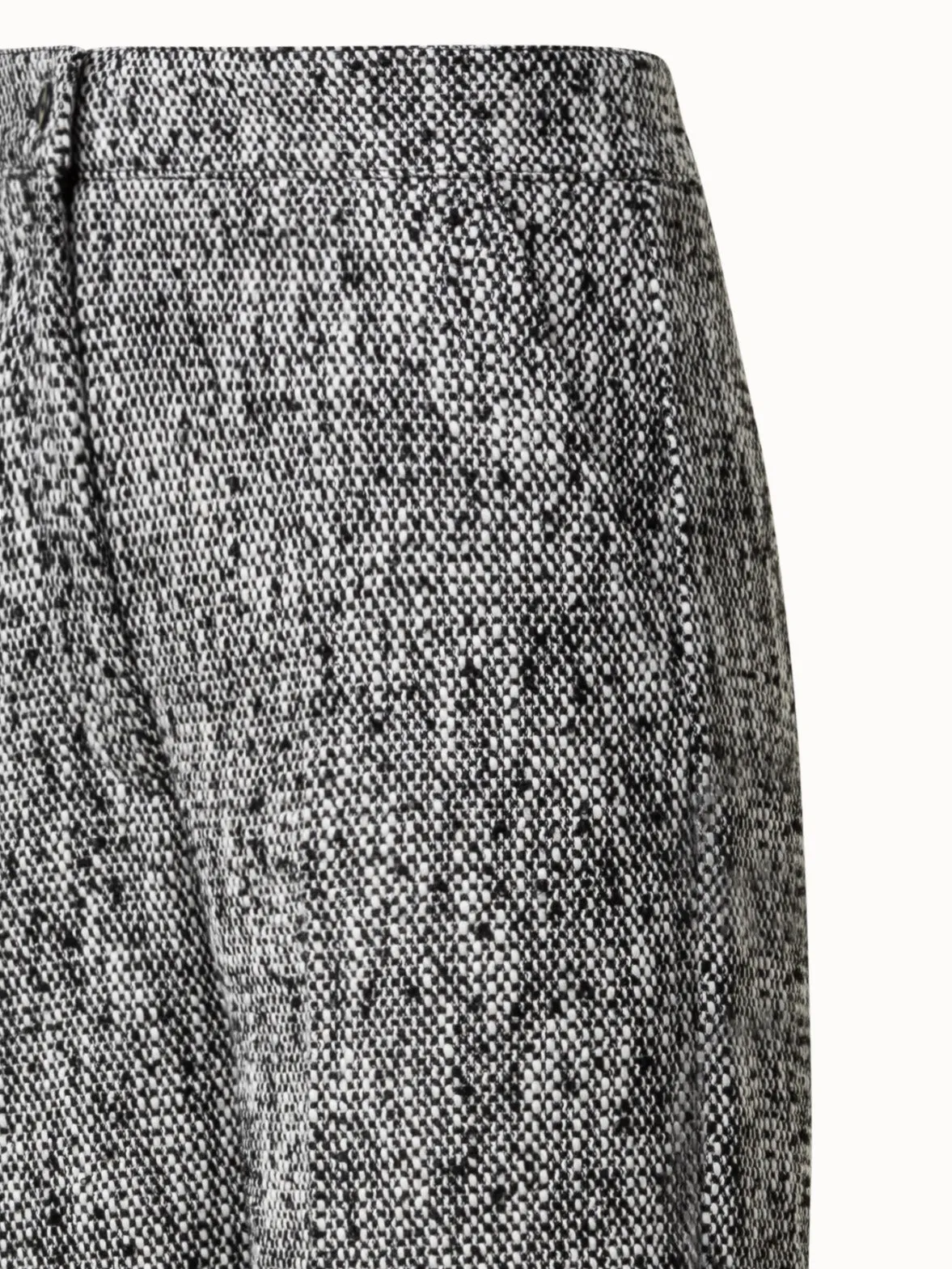 Cotton Blend Tweed Cropped Wide Leg Pants