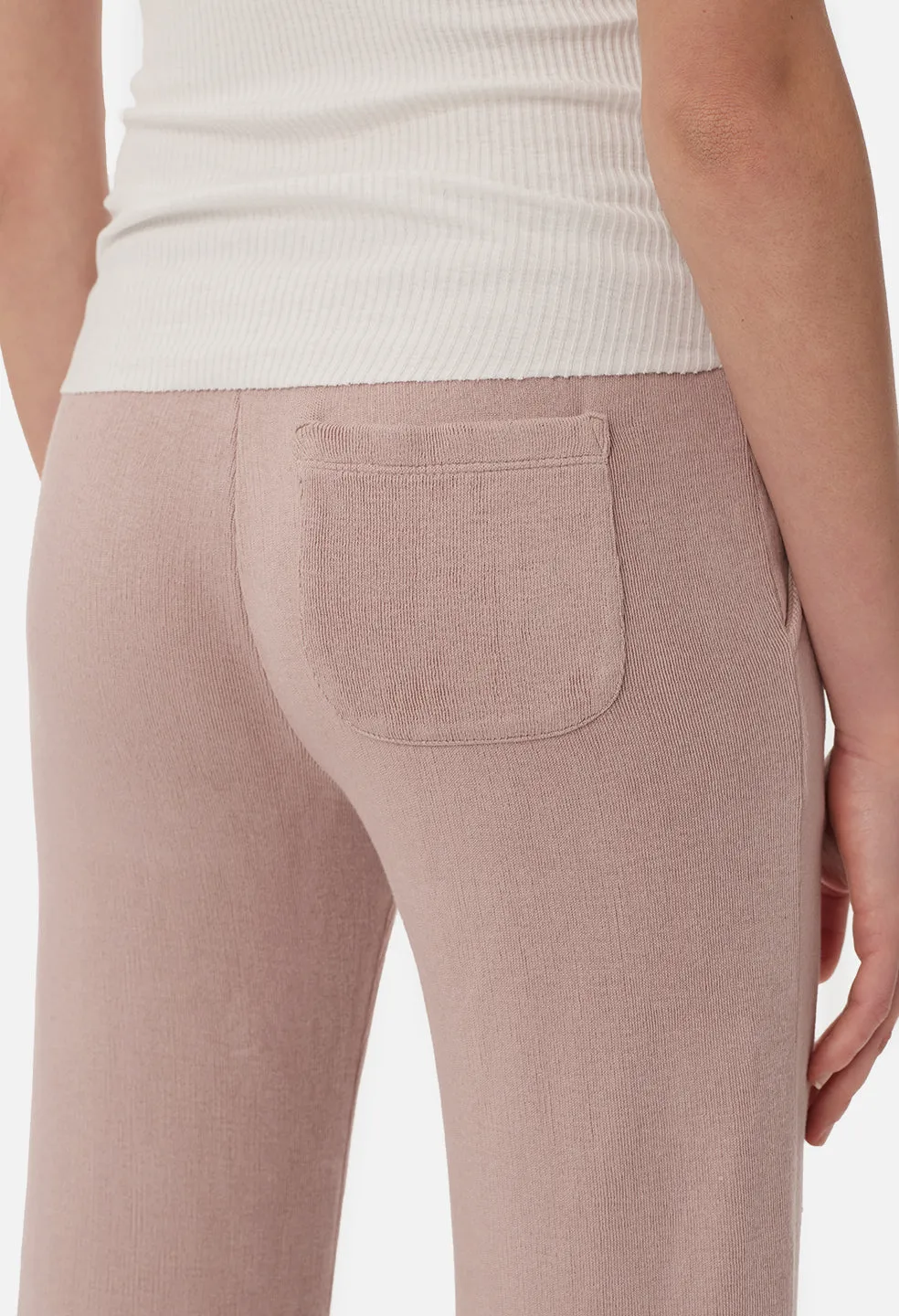 Cotton Corduroy Cropped Sweatpants / Soapstone