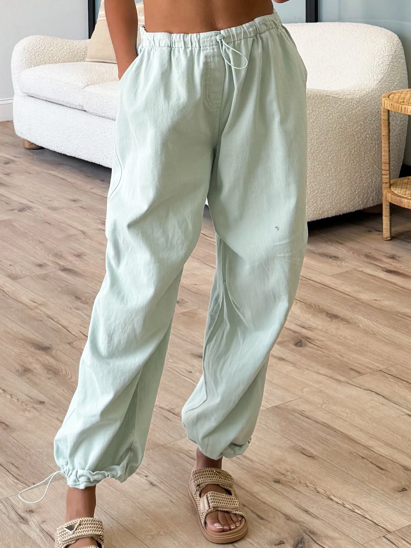 Cotton Parachute Pants | Mint