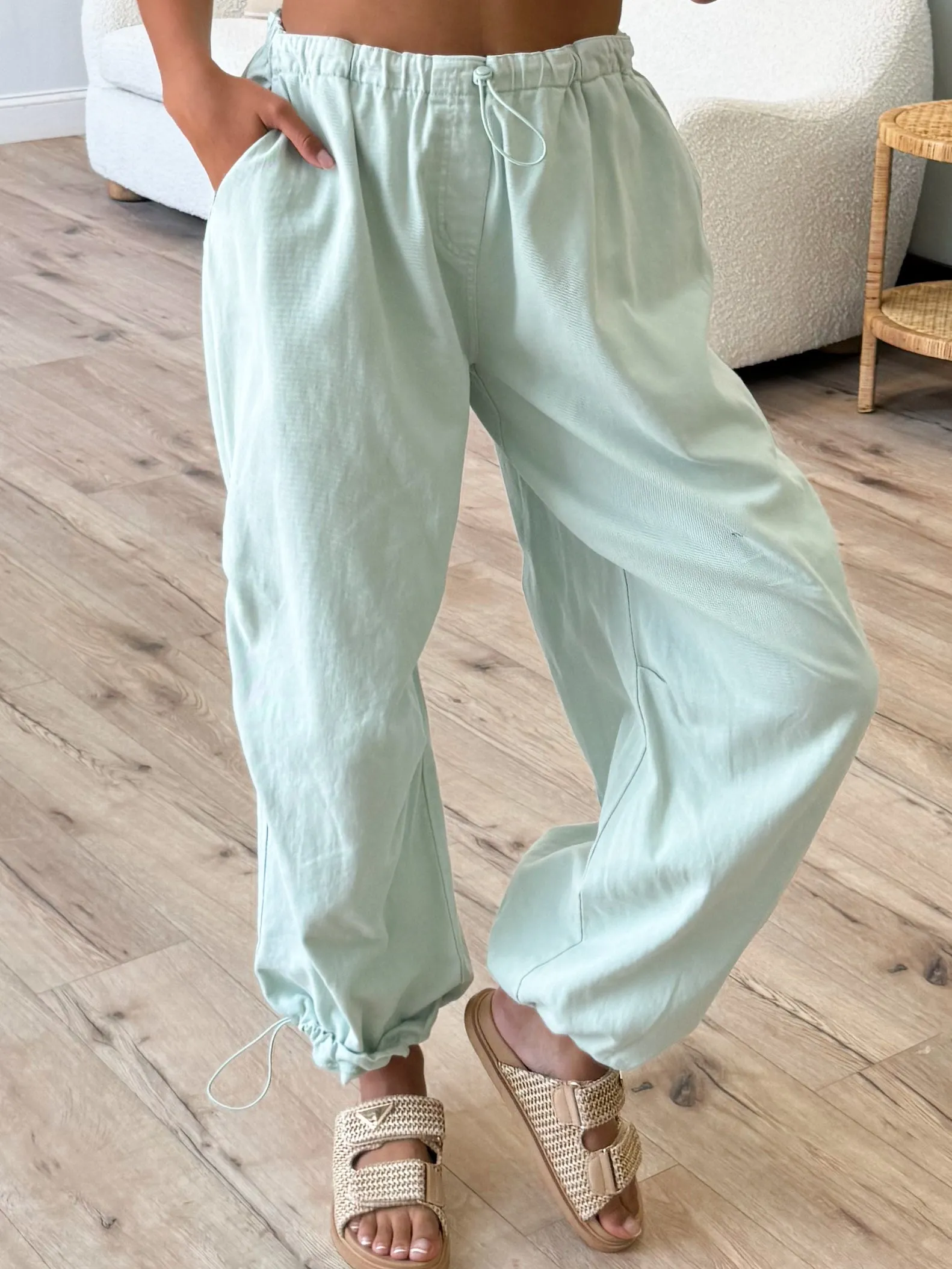 Cotton Parachute Pants | Mint